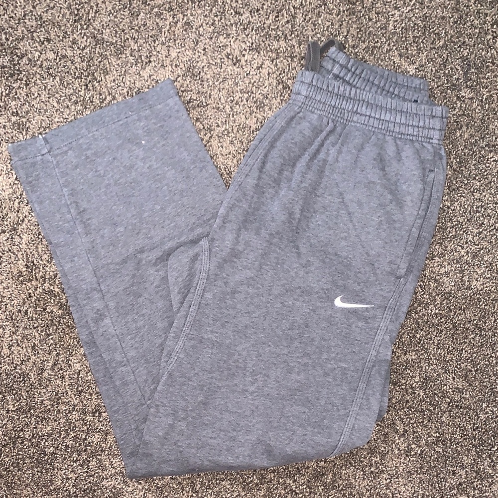Nike Gray Jogger Sweatpants with White Swoosh